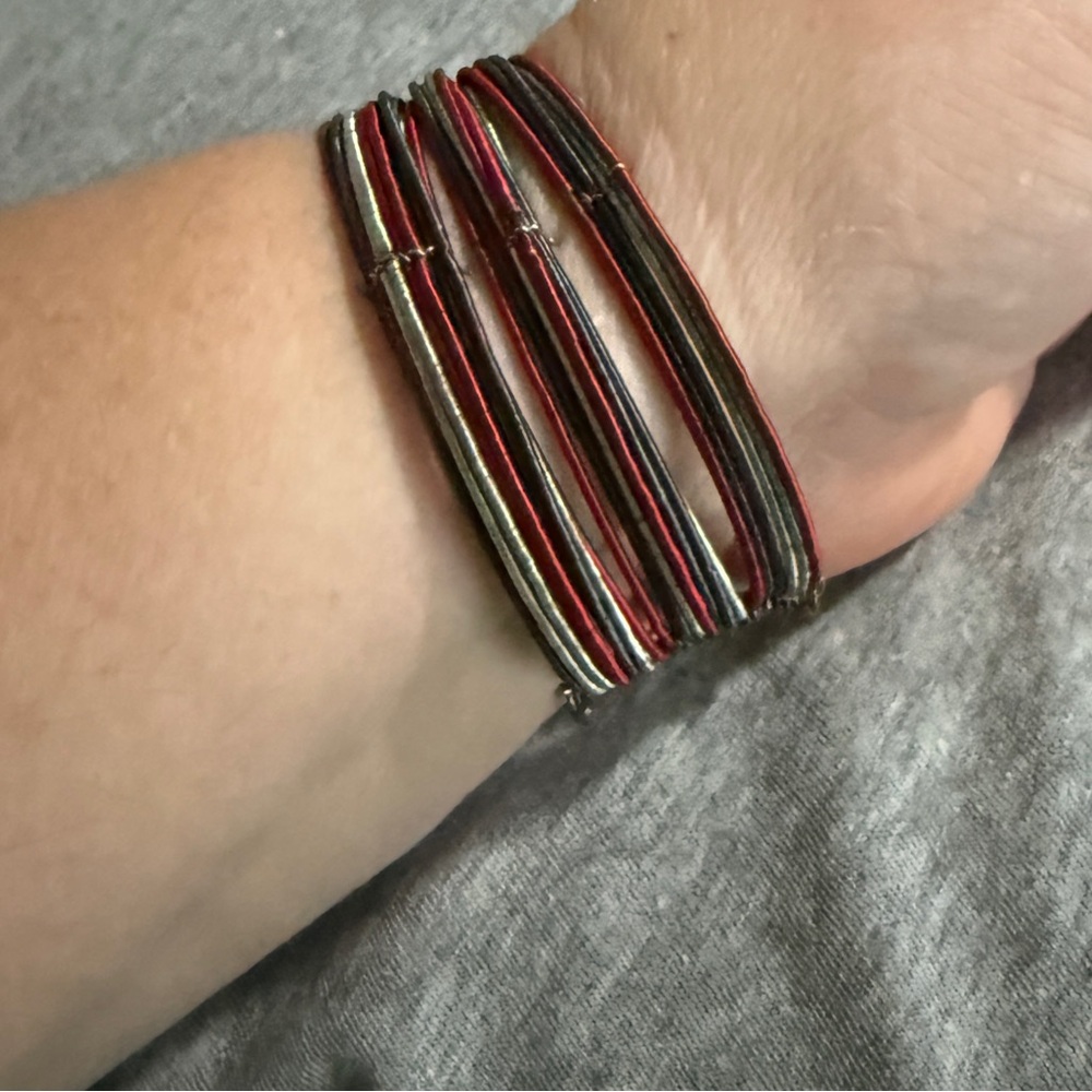 Wire Multicolor Cuff Bracelet Set - image 4